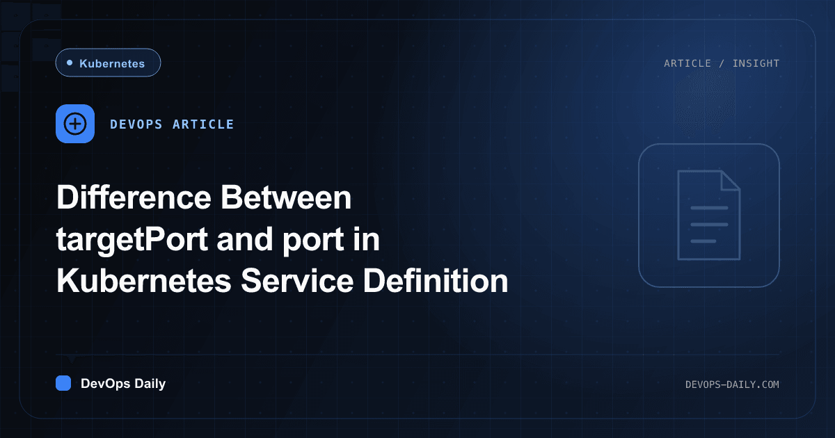 Difference Between targetPort and port in Kubernetes Service Definition